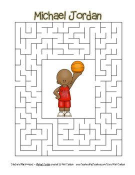 Preview of Celebrate Black History Month - Michael Jordan - Easy Maze! (color version)