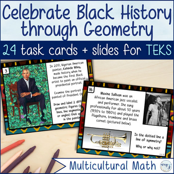 Preview of Real World Math related to Black History - 4th Grade Geometry Practice TEKS 4.6