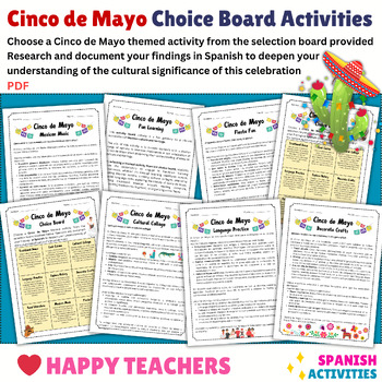 Preview of Celebrate Cinco de Mayo with this FREE Fun Learning Choice Board