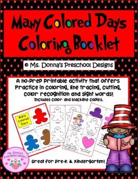 Dr. Seuss My Many Colored Days Coloring Booklet by Donna Austin-Ahner