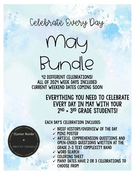 Preview of Celebrate Every Day! May Bundle: Grades 2 + 3