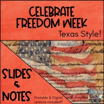 Preview of Celebrate Freedom Week Texas Style!  Slides & Notes WITH BONUS TEST! bundle