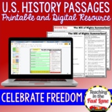 Celebrate Freedom Week US History Reading Comprehension - 