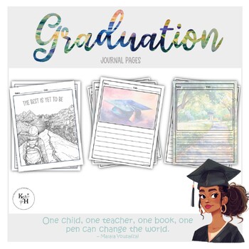 Preview of Celebrate Graduation Journal Writing pages | Blank Draw and Write Pages