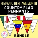 Celebrate Hispanic Heritage Month Country Flag Pennants BUNDLE