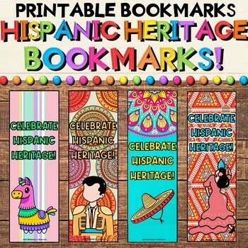 Preview of Celebrate Hispanic Heritage Month Cultural Bookmarks & Coloring Craft Activities