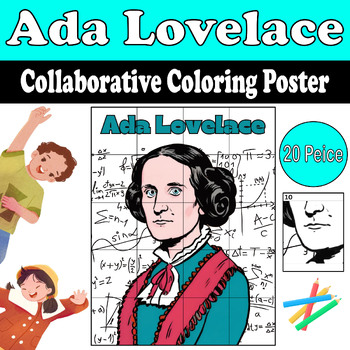 Preview of Celebrate Inventors Day with Ada Lovelace! Collaborative Coloring Poster