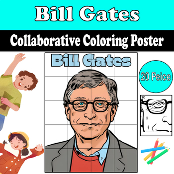 Preview of Celebrate Inventors Day with Bill Gates! Collaborative Coloring Poster