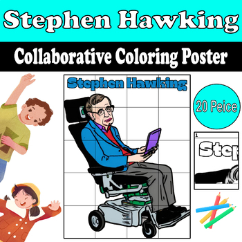 Preview of Celebrate Inventors Day with Stephen Hawking! Collaborative Coloring Poster