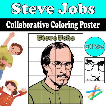 Preview of Celebrate Inventors Day with Steve Jobs! Collaborative Coloring Poster