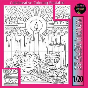 Preview of Celebrate Kwanzaa Collaborative Coloring Poster Engaging Art Bulletin Board