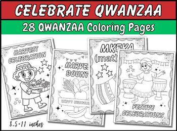Preview of Celebrate Kwanzaa Coloring Pages - 28 Kwanza Principles Coloring Sheets For Kids