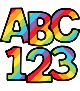 celebrate learn rainbow stripe letters numbers symbols printable 9781483848945