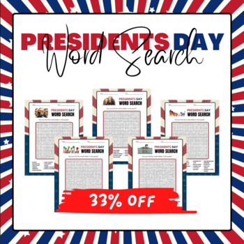 Preview of Celebrate Presidents' Day Word Search BUNDLE - Printable