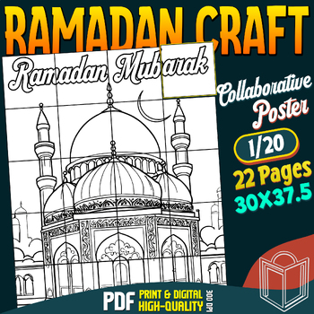 Preview of Celebrate Ramadan Together: Collaborative Poster Coloring Craft