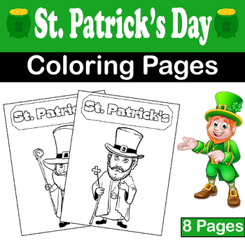Preview of Celebrate St. Patrick's with 8 Enchanting Coloring Pages - St. Patrick's Day