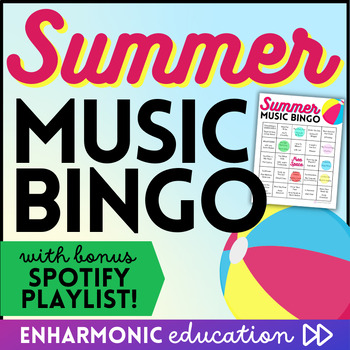 Preview of Summer MUSIC BINGO Whole Class Reward, Brain Break Fun Friday Indoor Recess