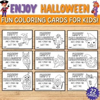 Preview of Celebrate The Halloween with Fun and Engaging Coloring Cards For Kids!