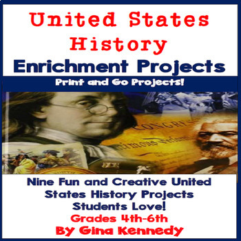 Preview of United States History Projects, Writing and Research Projects
