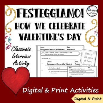 Preview of Celebrate Valentine's Day! - Italian Language Activity Pack - Digital