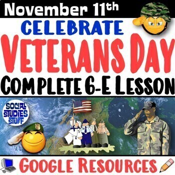 Preview of Celebrate Veterans Day 6-E Lesson | Honor the History of November 11 | Google