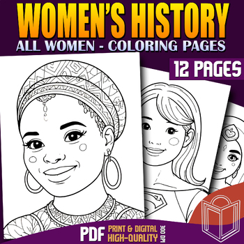 Preview of Celebrate Women's Day: Empowering Coloring Pages and Worksheets