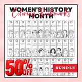Celebrate Women's History Month Coloring Bookmarks BUNDLE-