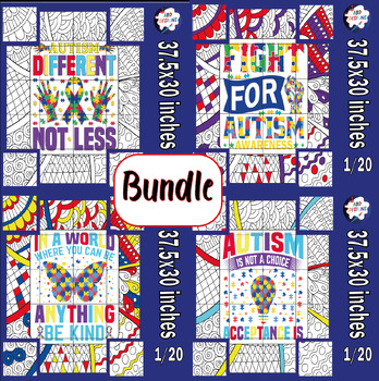 Preview of Celebrate the importance of autism awareness Collaborative Poster/Bundle