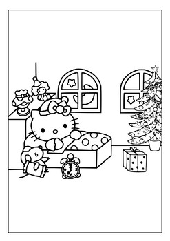Christmas Hello Kitty Multiplication - Coloring Squared
