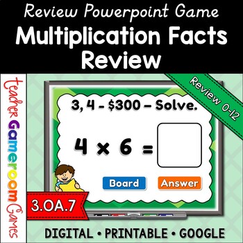 Preview of Multiplication Facts Review Powerpoint Game