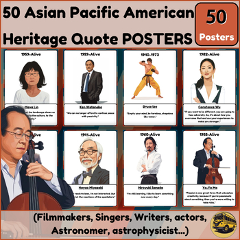 Preview of Celebrating AAPI Heritage Month: 50 Inspirational Quote Posters| Bulletin board