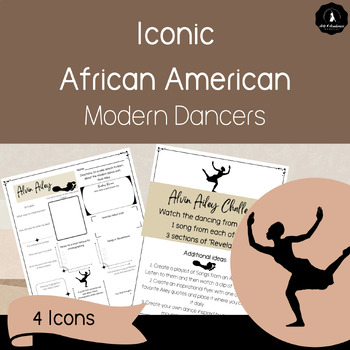 Preview of Celebrating African American Modern Dance Icons Activity PDF and Digital 9-12