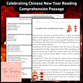 Preview of Celebrating Chinese New Year Reading Comprehension Passage