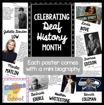 Preview of Celebrating Deaf History Month Biography Posters
