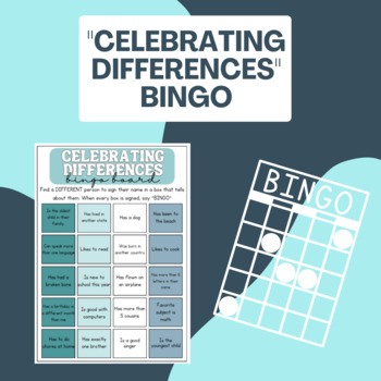 Preview of Celebrating Differences Bingo