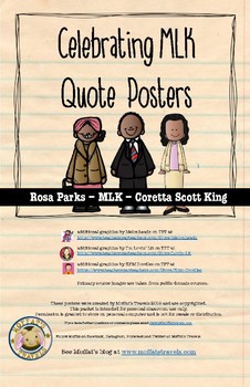 Preview of Celebrating MLK Quote Posters