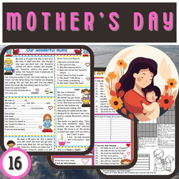 Preview of Celebrating Moms: Engaging Mother's Day Activities Worksheets