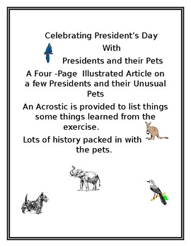 Preview of FUN FACTS WITH PRESIDENTS AND THEIR PETS