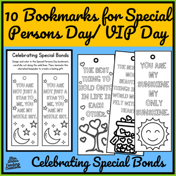 Preview of DIY Bookmarks for Special Persons Day - Worksheets & Templates for Craft
