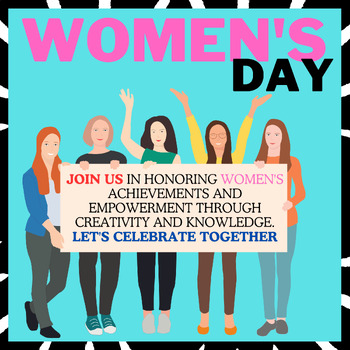 Preview of Celebrating Women's Day with Coloring Pages & English Test 2024