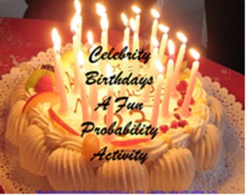 Preview of Celebrity Birthday Fun Probability Activity for Pre-Algebra and Algebra classes