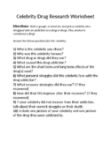 Celebrity Drug Addiction Worksheet (Health, wellness, psychology)