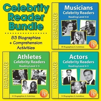 Preview of Celebrity Readers: High-Interest / Low Readability Biographies {Bundle}