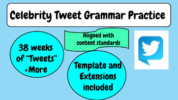 Preview of Celebrity Tweet - Revision and Editing Grammar Practice