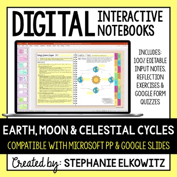 Preview of Celestial Cycles Digital Interactive Notebook | Google Slides & Microsoft PP
