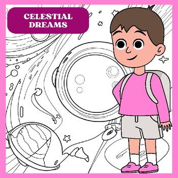 Preview of Celestial Dreams: Space Spectacle Coloring Galaxy