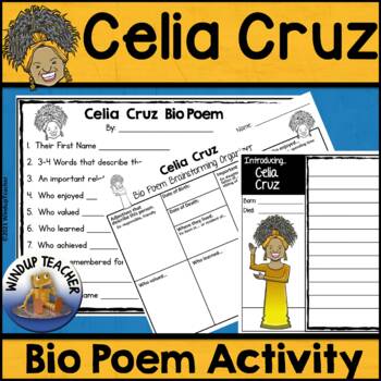 Preview of Celia Cruz Biography Poem Activity and Writing Paper