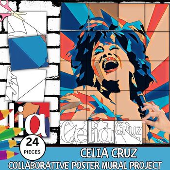 Preview of Celia Cruz Collaborative Poster Mural Project- Hispanic Heritage Month Craft
