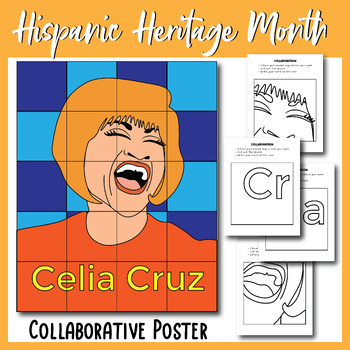 Preview of Celia Cruz | Hispanic Heritage Month Collaborative Poster Art Coloring pages