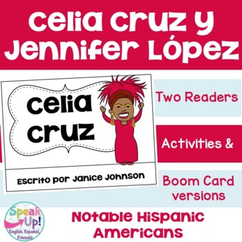 Preview of Celia Cruz Jennifer Lopez Hispanic Heritage Readers Print & Boom Cards | Spanish